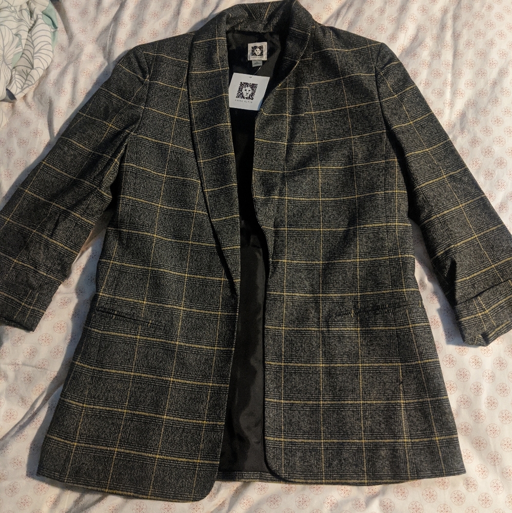NWT Anne Klein Blazer plaid